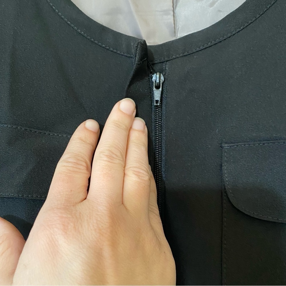 Harve Benard Scalloped Blazer Jacket Cropped Black Sz 12 - Picture 6 of 11